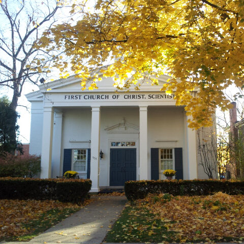 Front of the First Church of Christ, Scientist, Geneva, Illinois